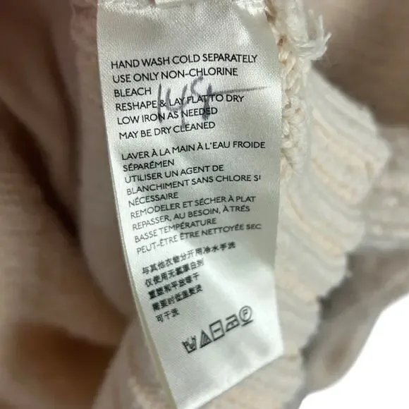 Free People Oversized Cream Chunky Button Front Cardigan Peasant Sleeve L - Picture 8 of 9